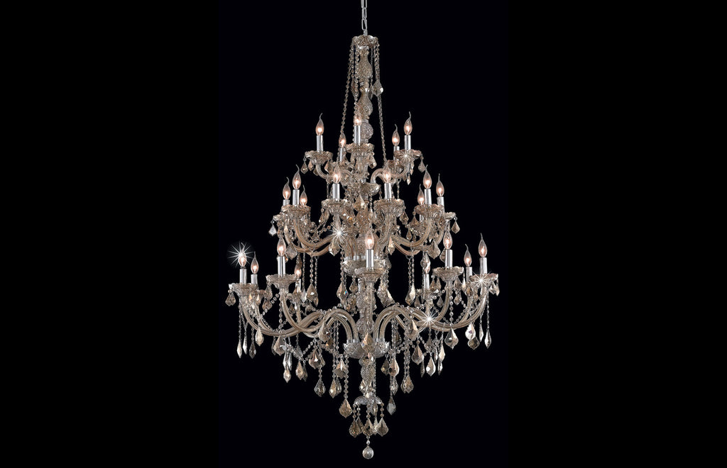 C121-7825G43GT-GT/RC - Regency Lighting: Verona 25 light Golden Teak Chandelier Golden Teak (Smoky) Royal Cut Crystal