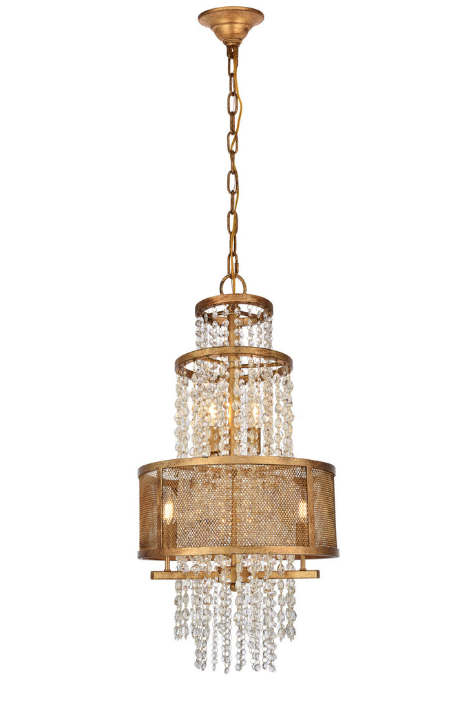 ZC121-1540D16GI - Urban Classic: Legacy 5 light Golden Iron Pendant Clear Royal Cut Crystal