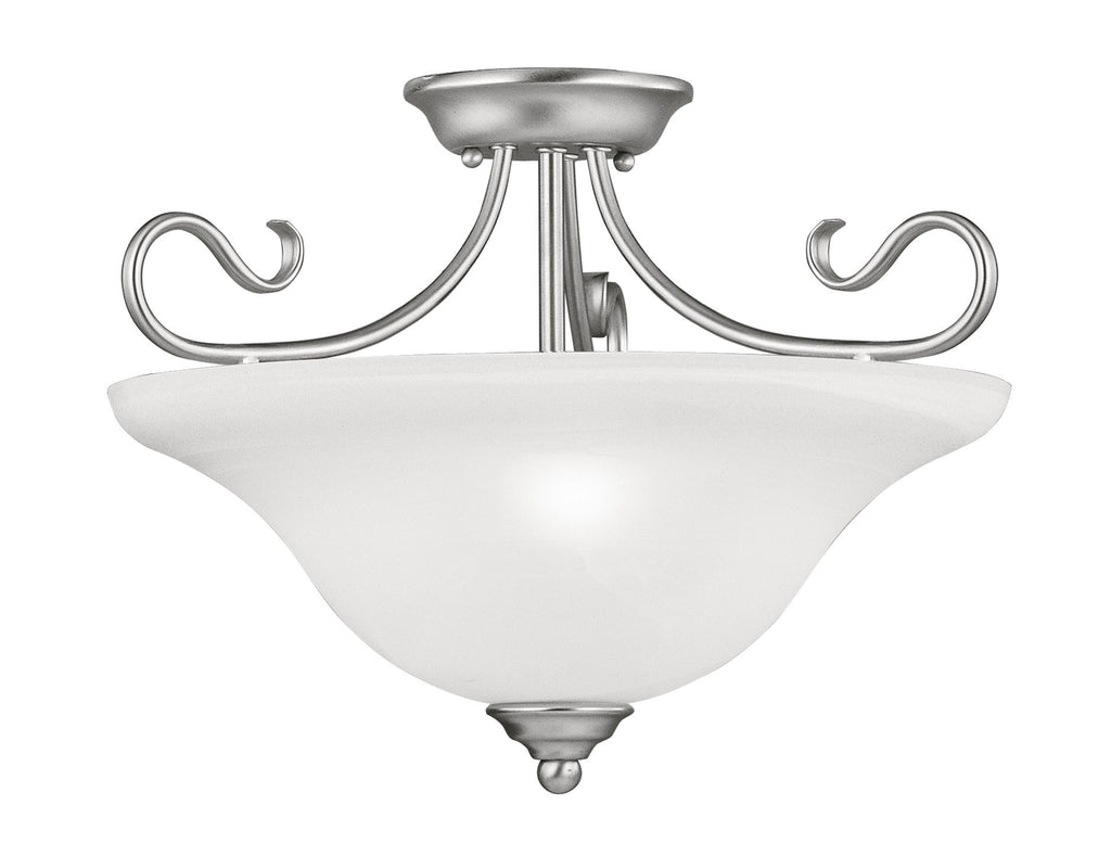 Livex Coronado 3 Light Brushed Nickel Ceiling Mount - C185-6130-91