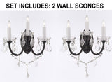 Set of 2-2 Wrought Iron Wall Sconce Crystal Lighting W 11.5" H 14" D 17" - 2EA G83-3/556