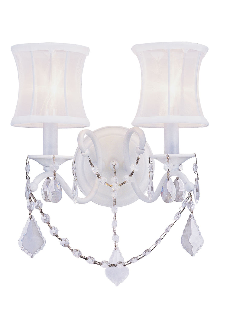 Livex Newcastle 2 Light White Wall Sconce - C185-6302-03