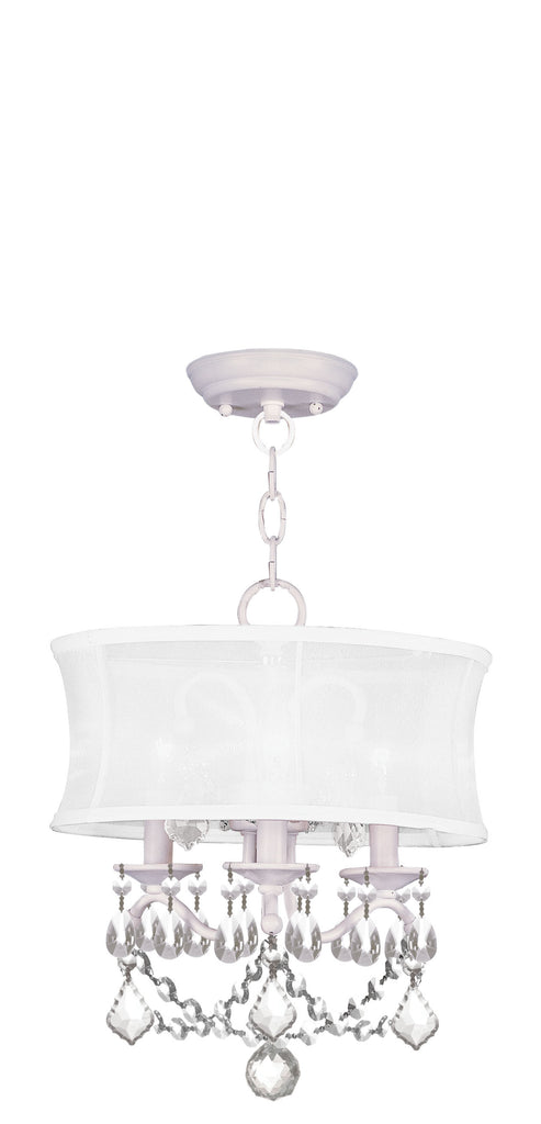 Livex Newcastle 3 Light White Chain Hang/Ceiling Mount - C185-6303-03