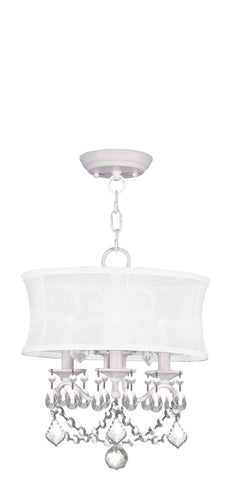 Livex Newcastle 3 Light White Chain Hang/Ceiling Mount - C185-6303-03