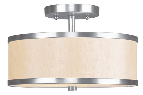 Livex Park Ridge 2 Light Brushed Nickel Ceiling Mount - C185-6343-91