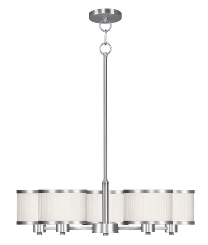 Livex Park Ridge 5 Light Brushed Nickel Chandelier - C185-6369-91