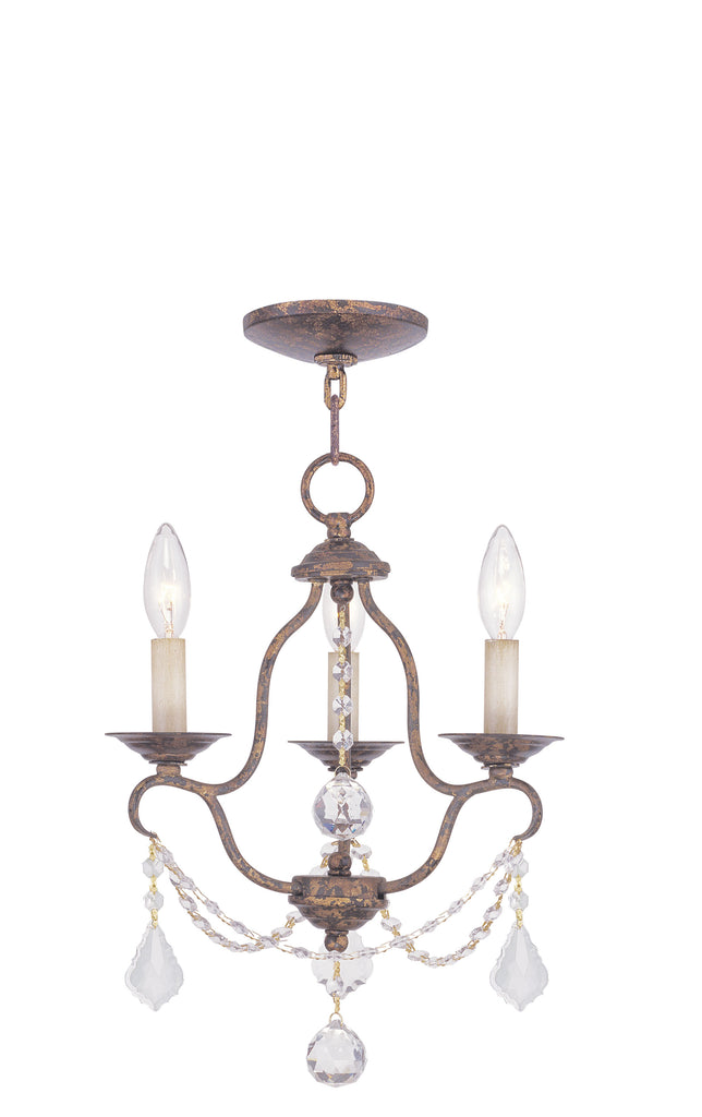 Livex Chesterfield 3 Light VBR Mini Chandelier - C185-6423-71