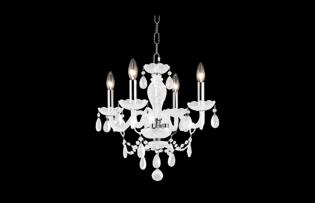 C121-7834D17WH-WH/RC - Regency Lighting: Princeton 4 light white Pendant White Royal Cut Crystal