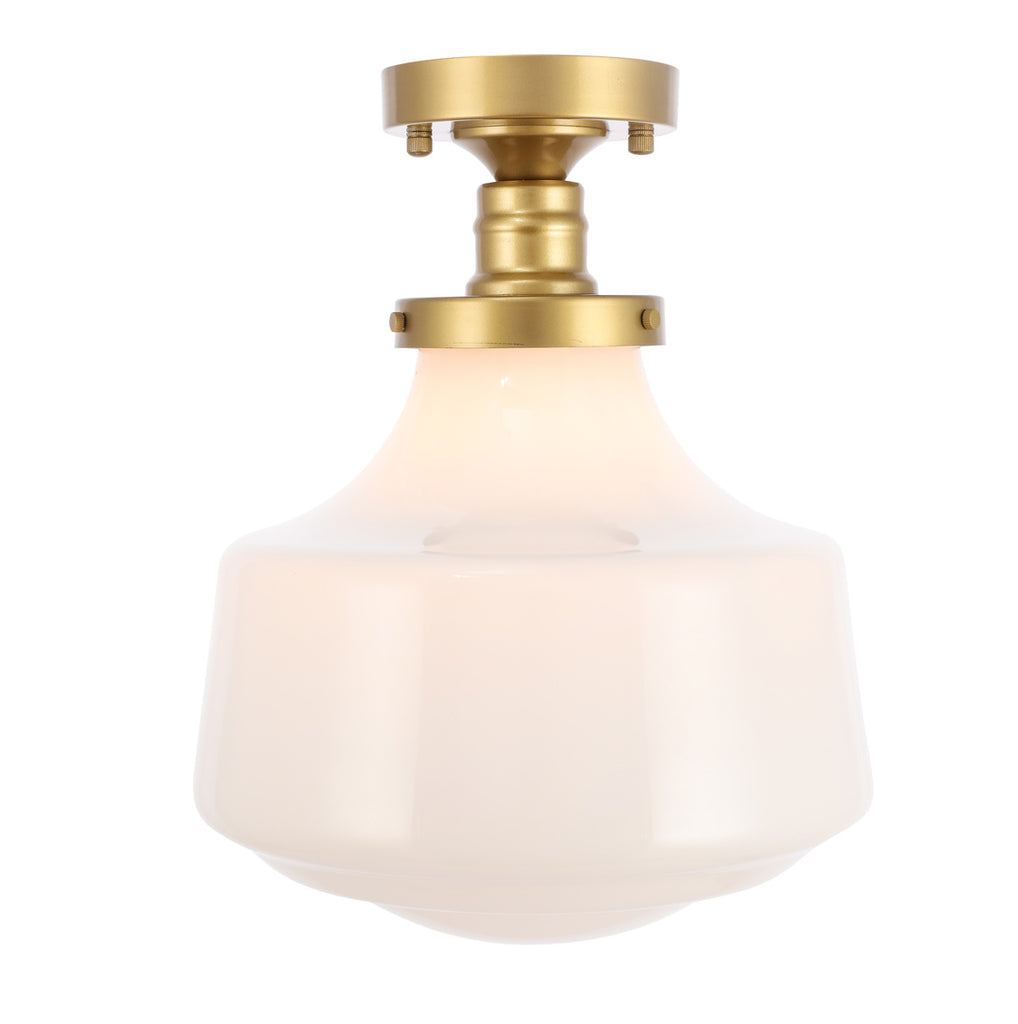 ZC121-LD6245BR - Living District: Lyle 1 light Brass and frosted white glass Flush mount