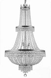 Set of 2-1 French Empire Crystal Chandelier Lighting H50" X W24" and 1 French Empire Crystal Gold Chandelier Lighting - Great for The Dining Room, Foyer, Entry Way, Living Room - H30" X W24" - 1EA CS/870/15 + 1EA SILVER/870/9