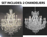Set of 2-1 Chandelier Crystal Lighting Chandeliers - Great for The Dining Room, Foyer, Living Room! H30 X W28 and 1 Chandelier Crystal Lighting Empress Crystal (TM) H38" W37" - CS/21532/12+1 + CS/1/21510/15+1 A500-