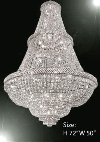 French Empire Crystal Chandelier Lighting W/ Swarovski Crystal 6Ft Tall - Perfect For An Entryway Or Foyer - A500-Silver/448/48Sw