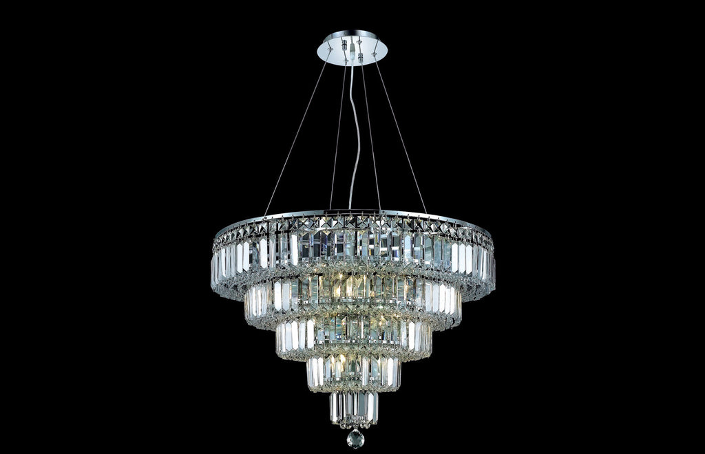 C121-2036D26C/EC - Regency Lighting: Maxime 14 light Chrome Chandelier Clear Elegant Cut Crystal