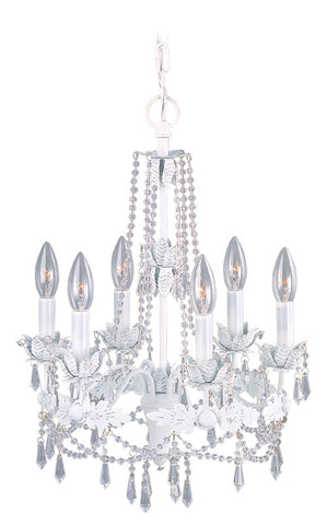 Livex Athena 6 Light Antique White Chandelier - C185-8186-60