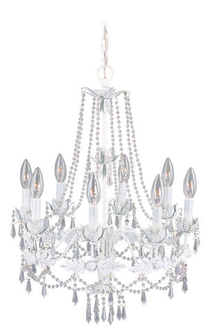 Livex Athena 8 Light Antique White Chandelier - C185-8188-60