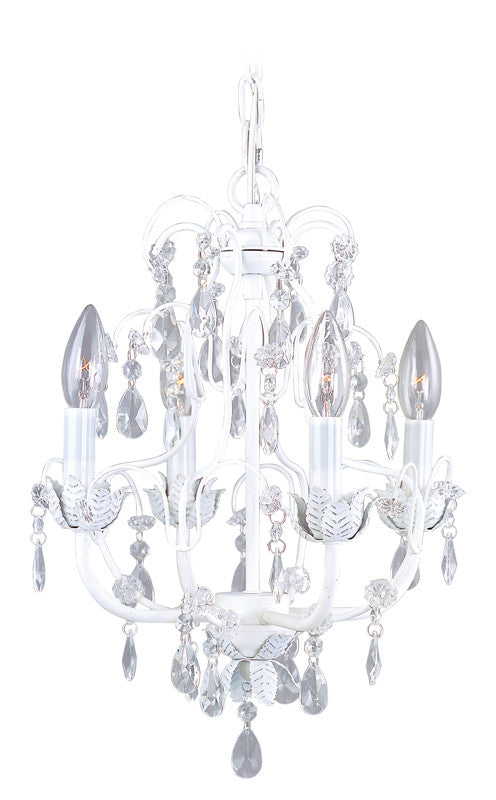 Livex Athena 4 Light Antique White Chandelier - C185-8193-60