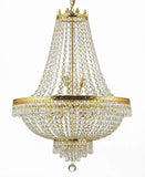 Set of 2-1 French Empire Crystal Chandelier Lighting H50" X W24" and 1 French Empire Crystal Gold Chandelier Lighting - Great for The Dining Room, Foyer, Entry Way, Living Room - H30" X W24" - 1EA CG/870/15 + 1EA 870/9