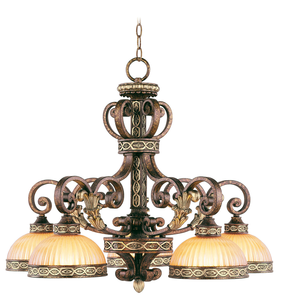 Livex Seville 5 Light PBZ Chandelier - C185-8525-64