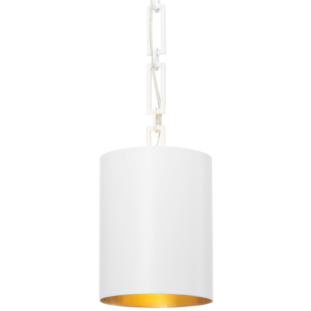 1 Light Matte White + Antique Gold Eclectic  Industrial  Modern Mini Chandelier - C193-8680-MT-GA