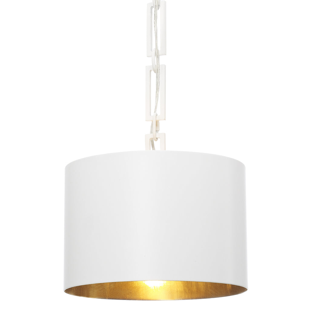 1 Light Matte White + Antique Gold Eclectic  Industrial  Modern Mini Chandelier - C193-8683-MT-GA