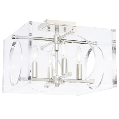 4 Light Polished Nickel Modern Ceiling Mount - C193-8870-PN