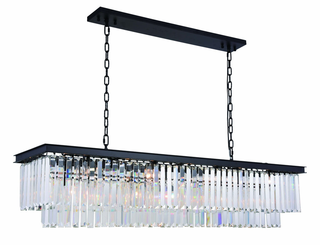 ZC121-1232D60MB/RC - Urban Classic: Sydney 12 light Matte Black Chandelier Clear Royal Cut Crystal