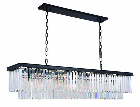 ZC121-1232D60MB/RC - Urban Classic: Sydney 12 light Matte Black Chandelier Clear Royal Cut Crystal