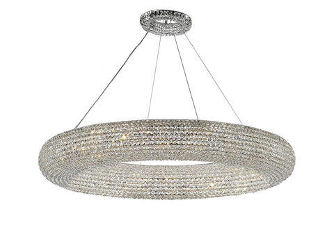 Crystal Halo Chandelier Modern / Contemporary Lighting Floating Orb Chandelier 59" Wide - Good for Dining Room, Foyer, Entryway, Family Room and More! - CJD-4156/24