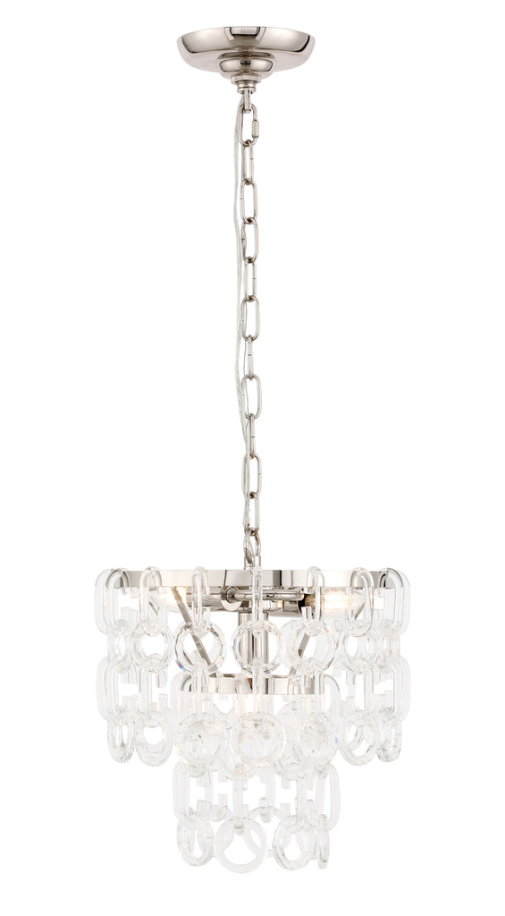 ZC121-1713D12PN - Urban Classic: Debutante 3 light Polished Nickel Pendant