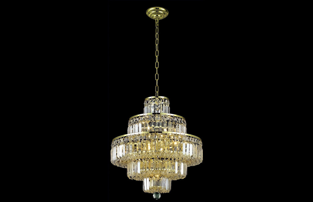 C121-2038D20G/EC - Regency Lighting: Maxime 13 light Gold Chandelier Clear Elegant Cut Crystal