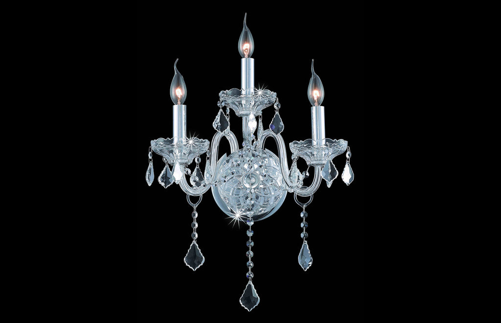 C121-7853W3C/RC - Regency Lighting: Verona 3 light Chrome Wall Sconce Clear Royal Cut Crystal