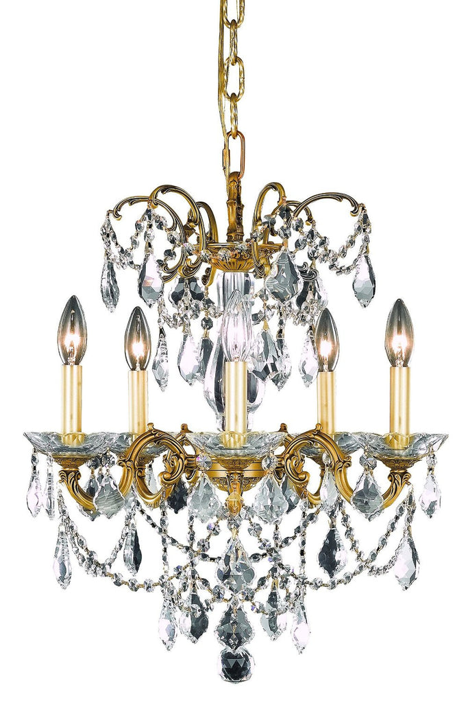 ZC121-9705D18FG/EC By Regency Lighting - Athena Collection French Gold Finish 5 Lights Pendant Lamp