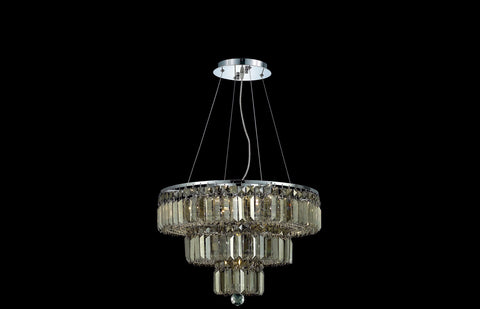 C121-2036D20C-GT/RC - Regency Lighting: Maxime 9 light Chrome Chandelier Golden Teak (Smoky) Royal Cut Crystal