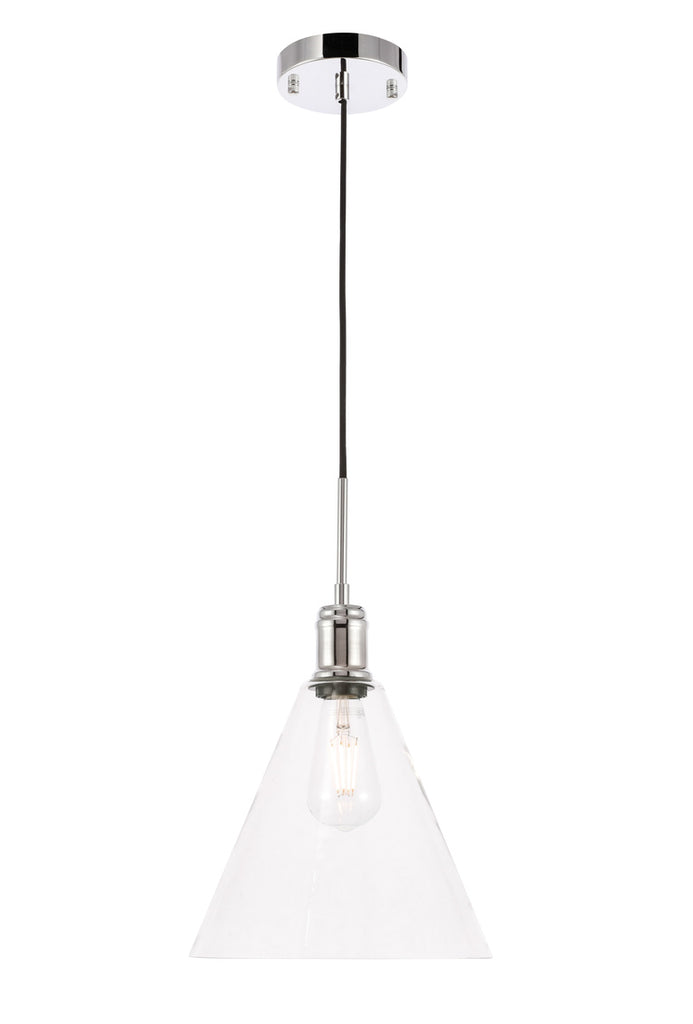 ZC121-LD6226C - Living District: Hugh 1 light Chrome and Clear glass pendant