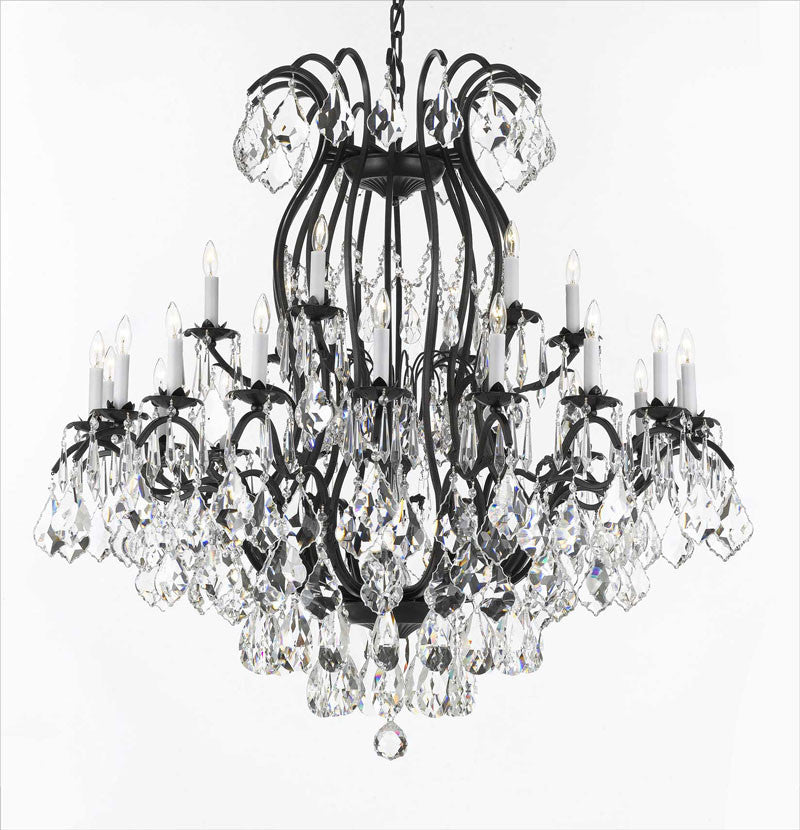 Wrought Iron Chandelier Crystal Chandeliers Lighting Empress Crystal (Tm) H46" W46" - A83-3034/18+6