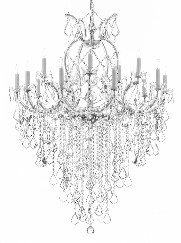 Maria Theresa Chandelier Crystal Lighting Chandeliers H50" X W37" Great For Large Foyer / Entryway Trimmed With Spectra (Tm) Crystal - Reliable Crystal Quality By Swarovski - A83-B12/Silver/21510/15+1Sw