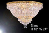 Swarovski Crystal Trimmed Chandelier French Empire Crystal Semi Flush Basket Chandelier H18" X W24" - A93-Flush/Cg/870/9Sw