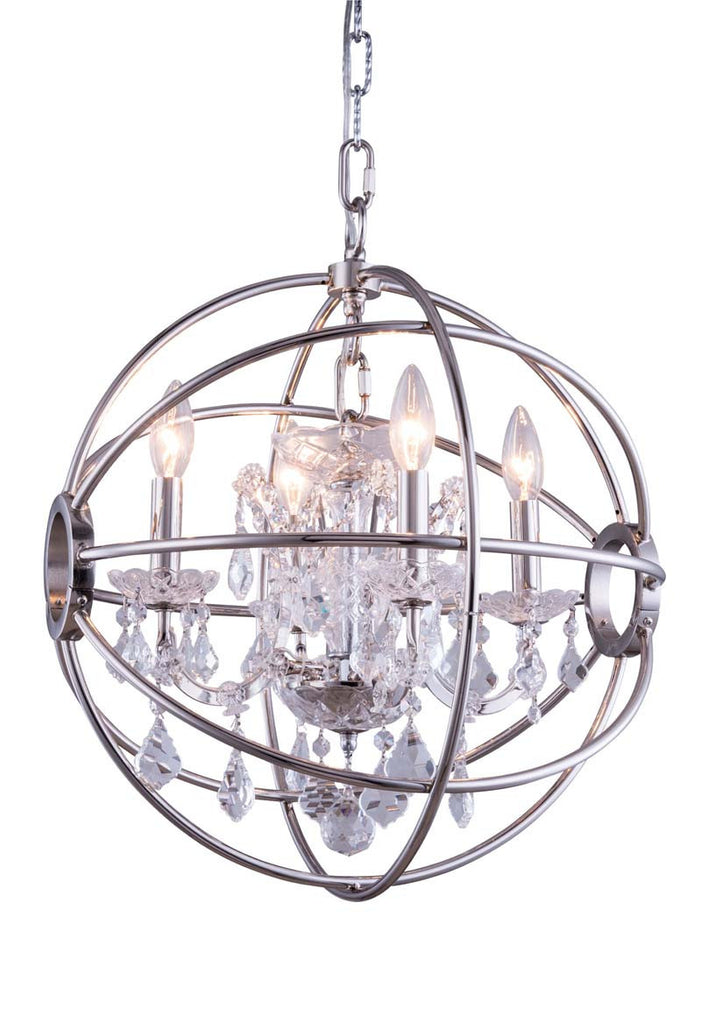 ZC121-1130D17PN-GT/RC By Regency Lighting - Geneva Collection Polished nickel Finish 4 Lights Pendant Lamp