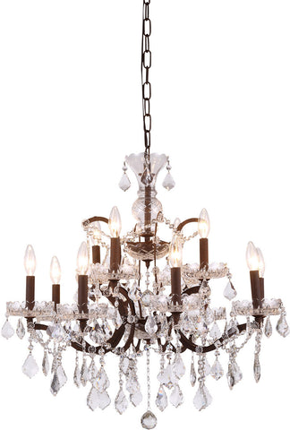 C121-1138D26RI/RC By Elegant Lighting - Elena Collection Intent Finish 12 Lights Pendant Lamp