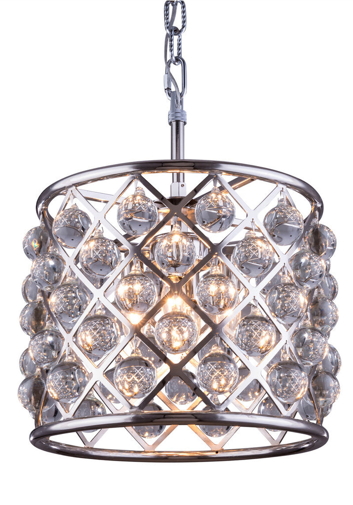 C121-1204D14PN/RC By Elegant Lighting - Madison Collection Polished nickel Finish 3 Lights Pendant lamp