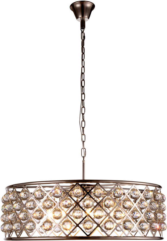 C121-1214D32PN/RC By Elegant Lighting - Madison Collection Polished Nickel Finish 8 Lights Pendant Lamp