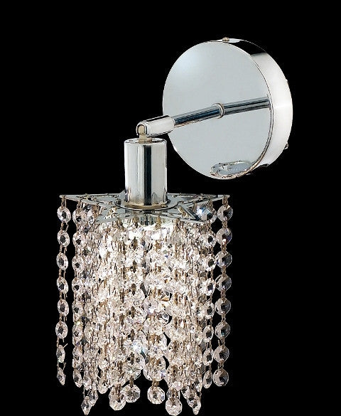 C121-1281W-R-P-CL/RC By Elegant Lighting Mini Collection 1 Lights Wall Sconce Chrome Finish