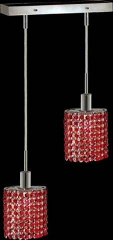 C121-1282D-O-E-BO/RC By Elegant Lighting Mini Collection 2 Lights Pendant Chrome Finish