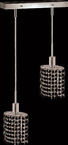 C121-1282D-O-E-JT/RC By Elegant Lighting Mini Collection 2 Lights Pendant Chrome Finish