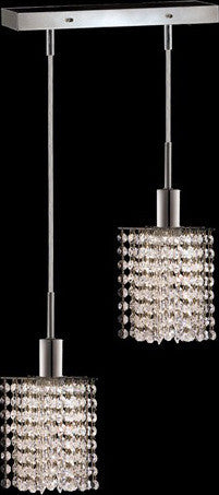 C121-1282D-O-P-CL/RC By Elegant Lighting Mini Collection 2 Lights Pendant Chrome Finish