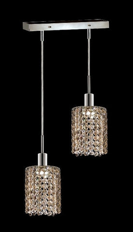 C121-1282D-O-R-GT/RC By Elegant Lighting Mini Collection 2 Lights Pendant Chrome Finish