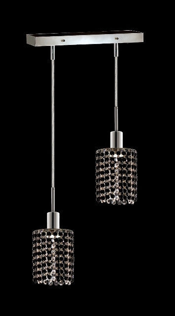 C121-1282D-O-R-JT/RC By Elegant Lighting Mini Collection 2 Lights Pendant Chrome Finish