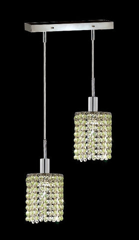 C121-1282D-O-R-LP/RC By Elegant Lighting Mini Collection 2 Lights Pendant Chrome Finish