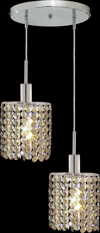 C121-1282D-R-E-GT/RC By Elegant Lighting Mini Collection 2 Lights Pendant Chrome Finish