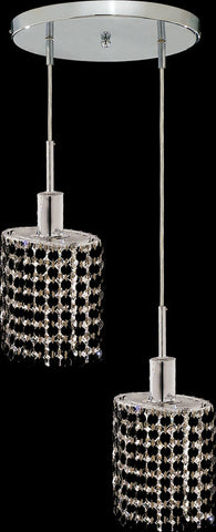 C121-1282D-R-E-JT/RC By Elegant Lighting Mini Collection 2 Lights Pendant Chrome Finish