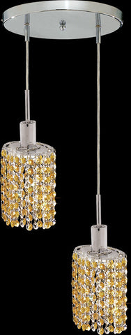 C121-1282D-R-E-LT/RC By Elegant Lighting Mini Collection 2 Lights Pendant Chrome Finish